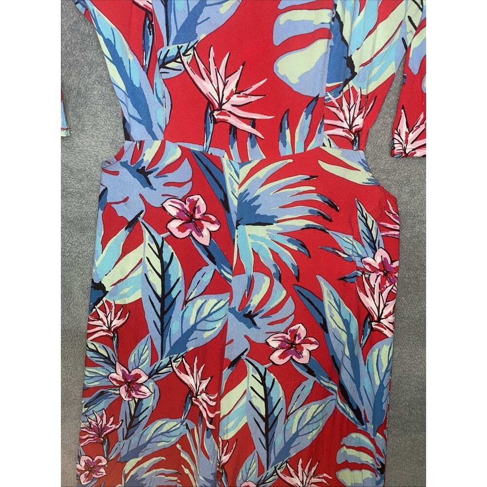 Flying Tomato Jumpsuit Womens Small Red Wide Leg Floral Resort Tropical Casual - Picture 4 of 10